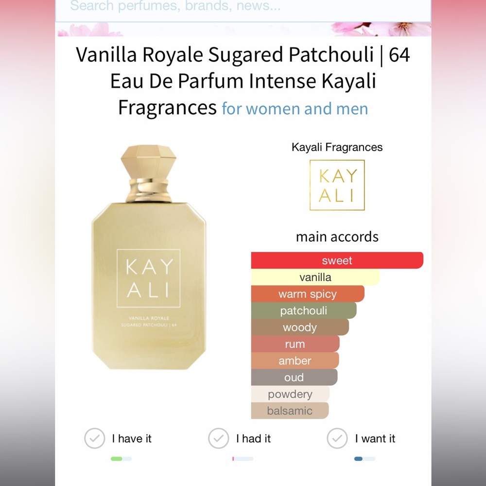 Kayaking Vanilla Royal Sugared Patchouli EDP
